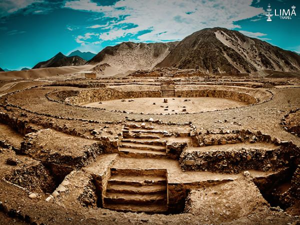 Caral archaeological remains of Caral